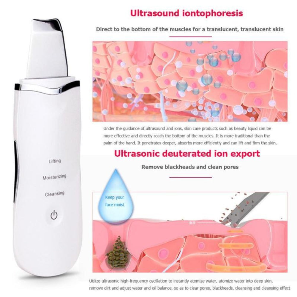 3-in-1 Deep Cleansing Ultrasonic Device: Efficiently Removes Blackheads and Scrubs Skin