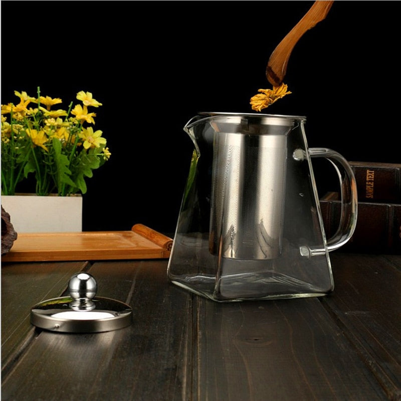 Tea Pot with Stainless Steel Strainer for Brewing Hot Beverages