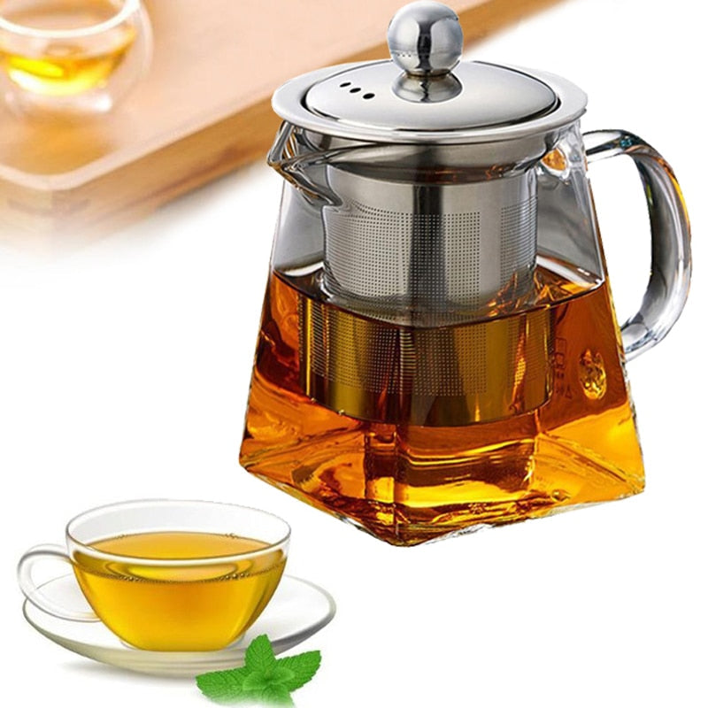 Tea Pot with Stainless Steel Strainer for Brewing Hot Beverages