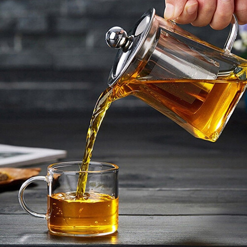 Tea Pot with Stainless Steel Strainer for Brewing Hot Beverages