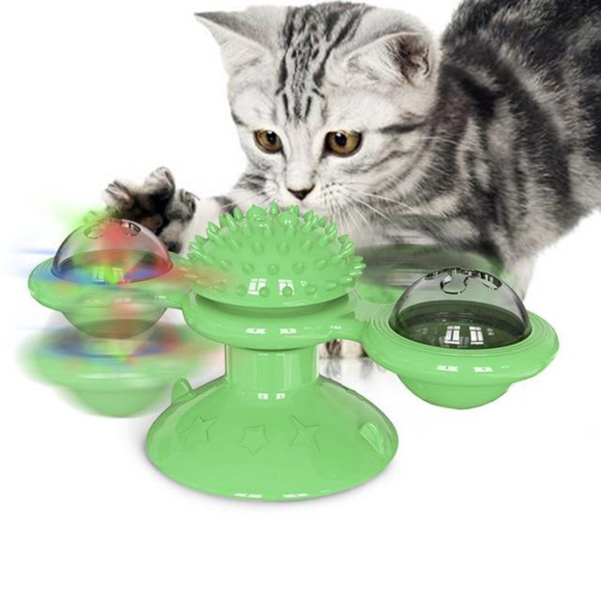 Whirling LED Balls for Cats