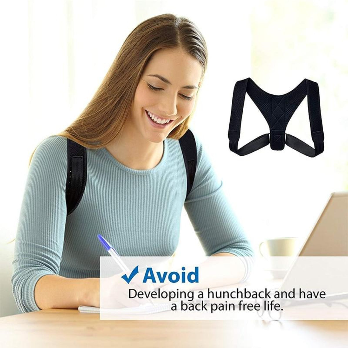Adjustable Posture Corrector for Both Genders with Back Support