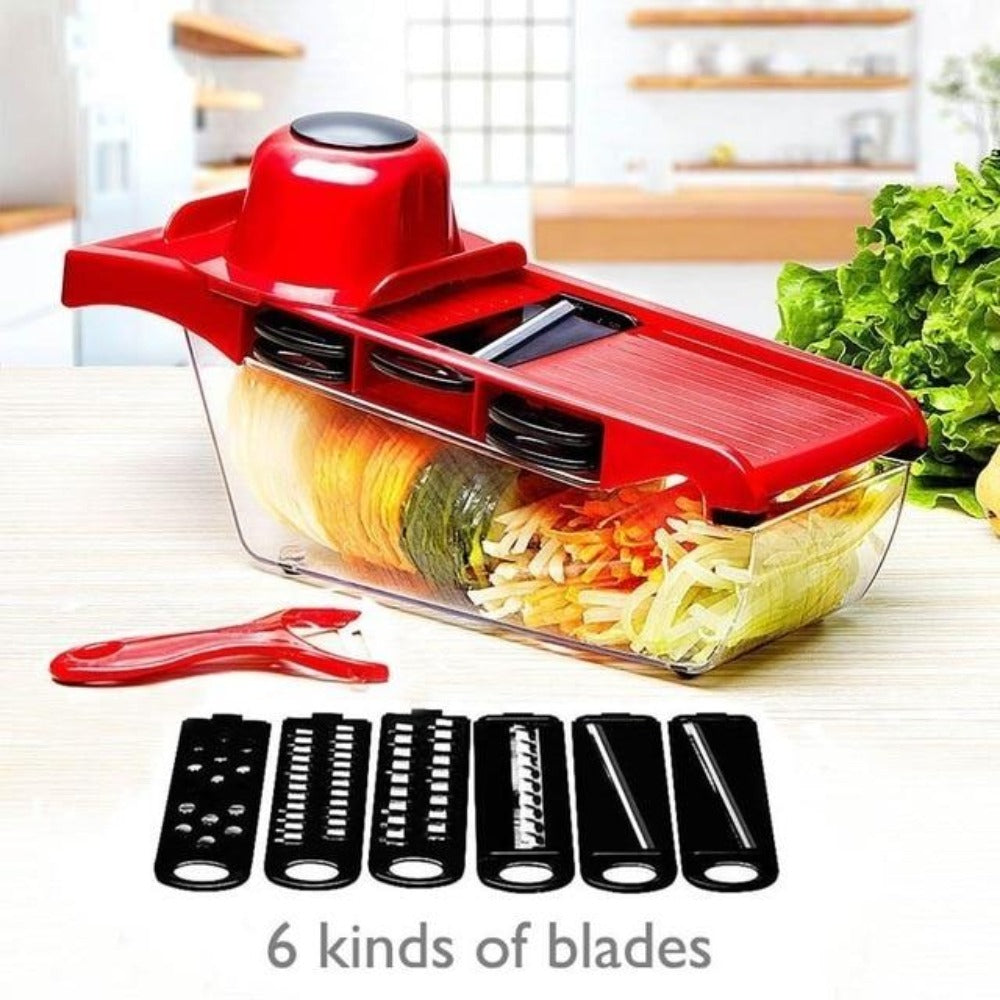 6-Blade Stainless Steel Vegetable Cutter for Effortless Slicing