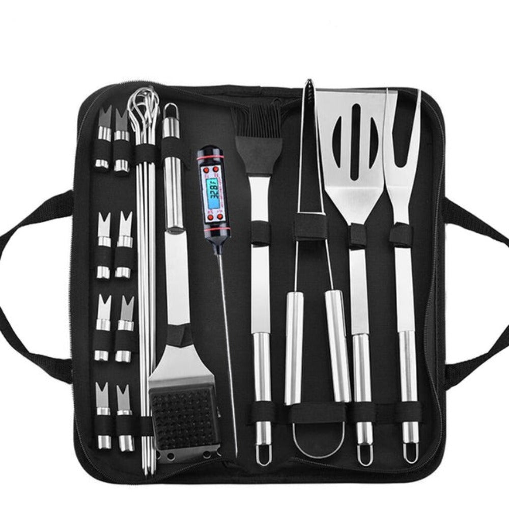 20-Piece Stainless Steel Barbecue Utensil Set