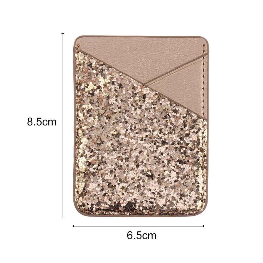 Universal Sparkling Sequins Adhesive Pocket for Mobile Phone Covers
