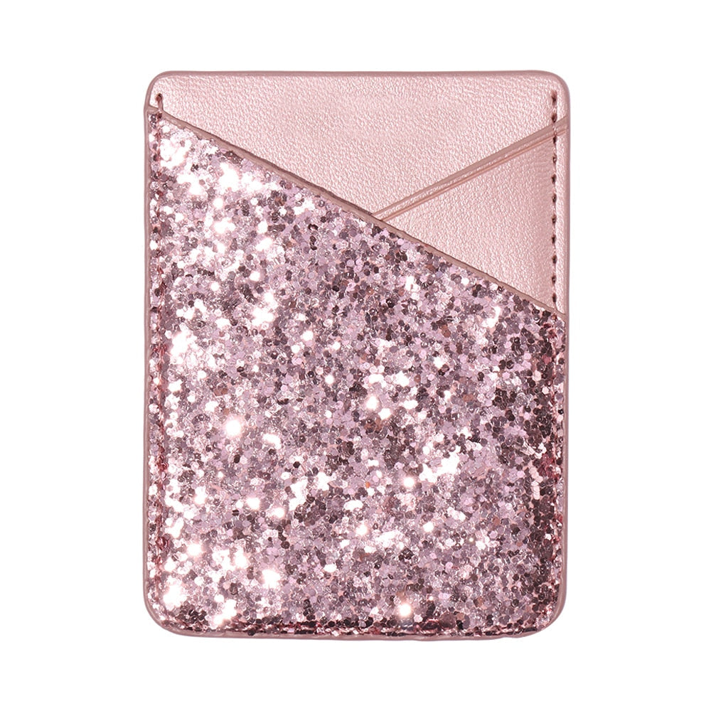 Universal Sparkling Sequins Adhesive Pocket for Mobile Phone Covers