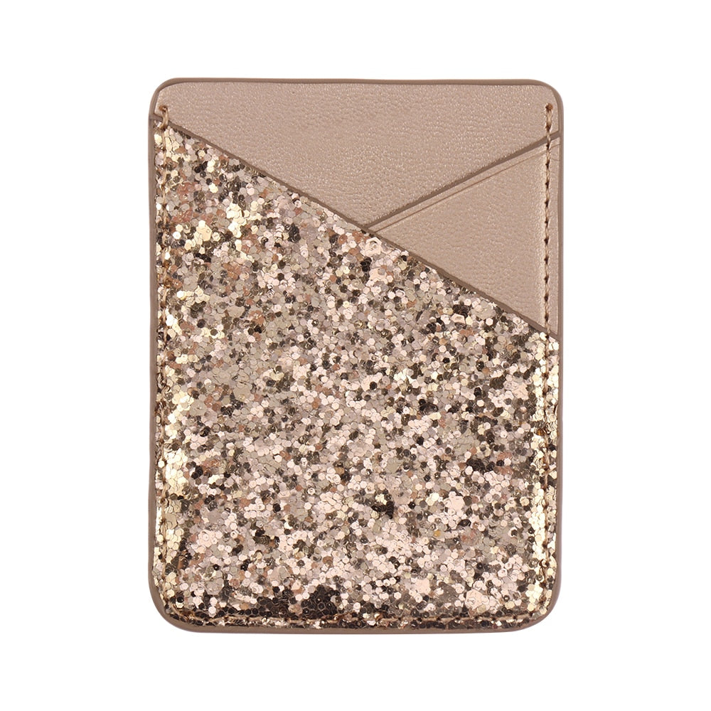 Universal Sparkling Sequins Adhesive Pocket for Mobile Phone Covers