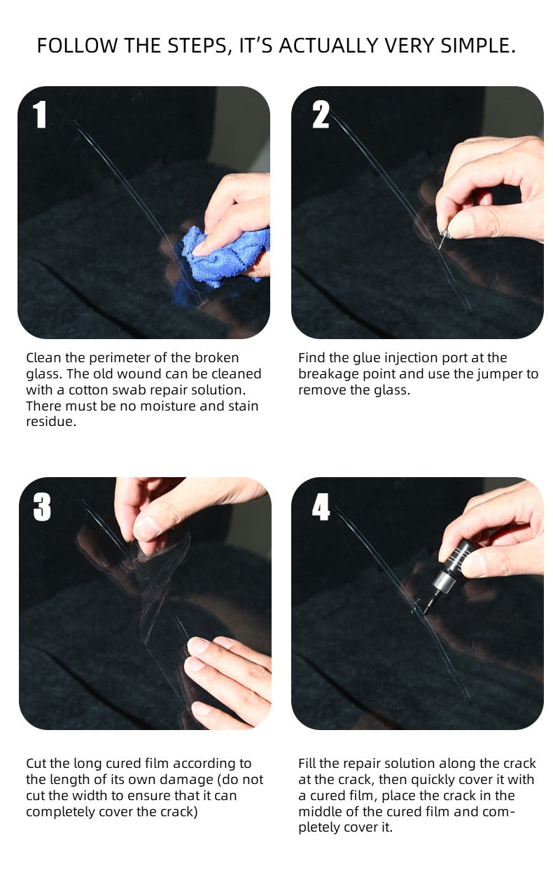 Windshield Repair Resin Kit with 5 Bottles for Auto Glass
