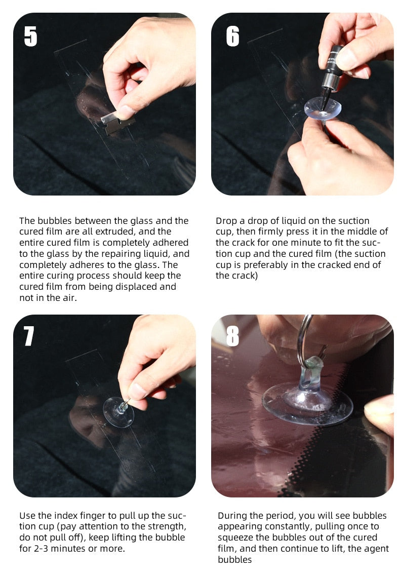 Windshield Repair Resin Kit with 5 Bottles for Auto Glass