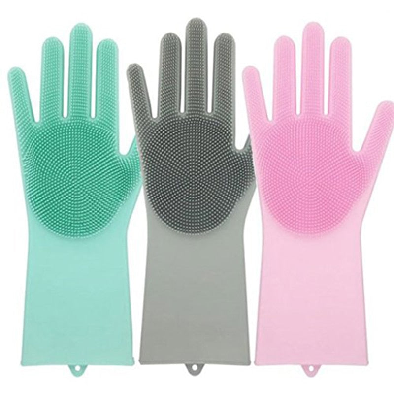 Silicone Multi-Purpose Cleaning Gloves for Scrubbing