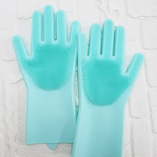 Silicone Multi-Purpose Cleaning Gloves for Scrubbing