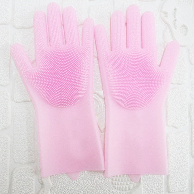 Silicone Multi-Purpose Cleaning Gloves for Scrubbing