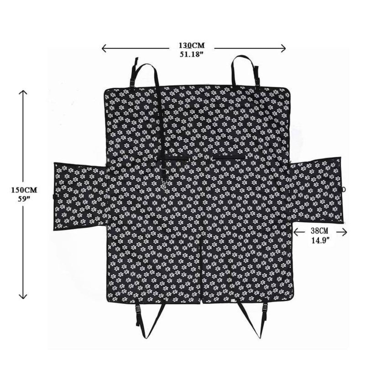 Water-Resistant Car Seat Protector for Dogs with Paw Design