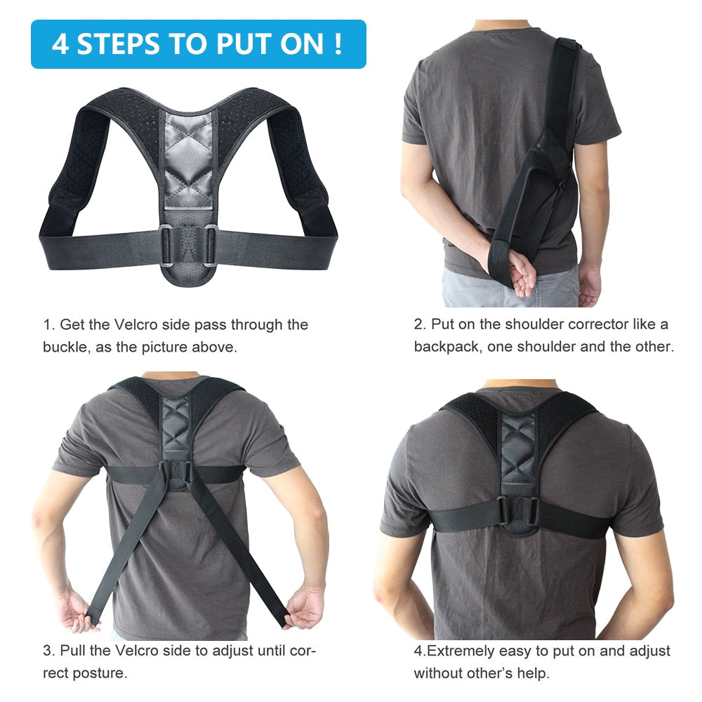Adjustable Posture Corrector for Both Genders with Back Support