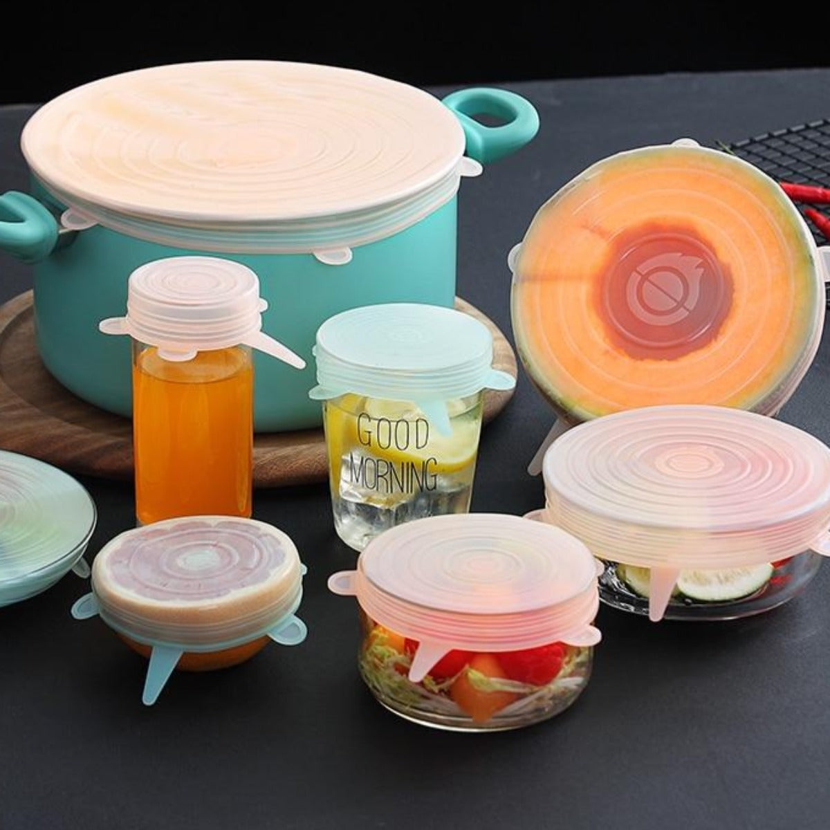 Silicone Cover Set for Food Storage (6 Pieces)