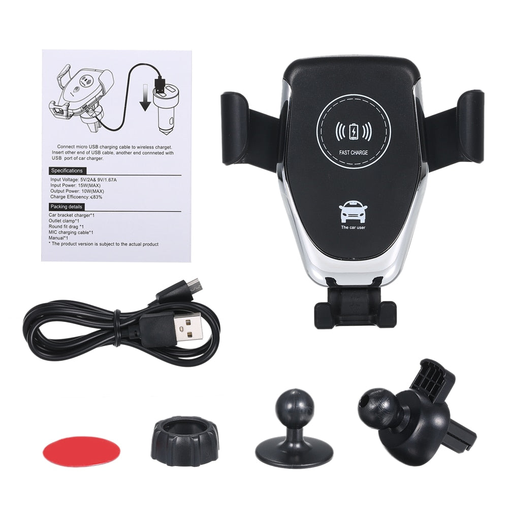 Universal Car Mount Holder with Qi-X Wireless Charging Technology