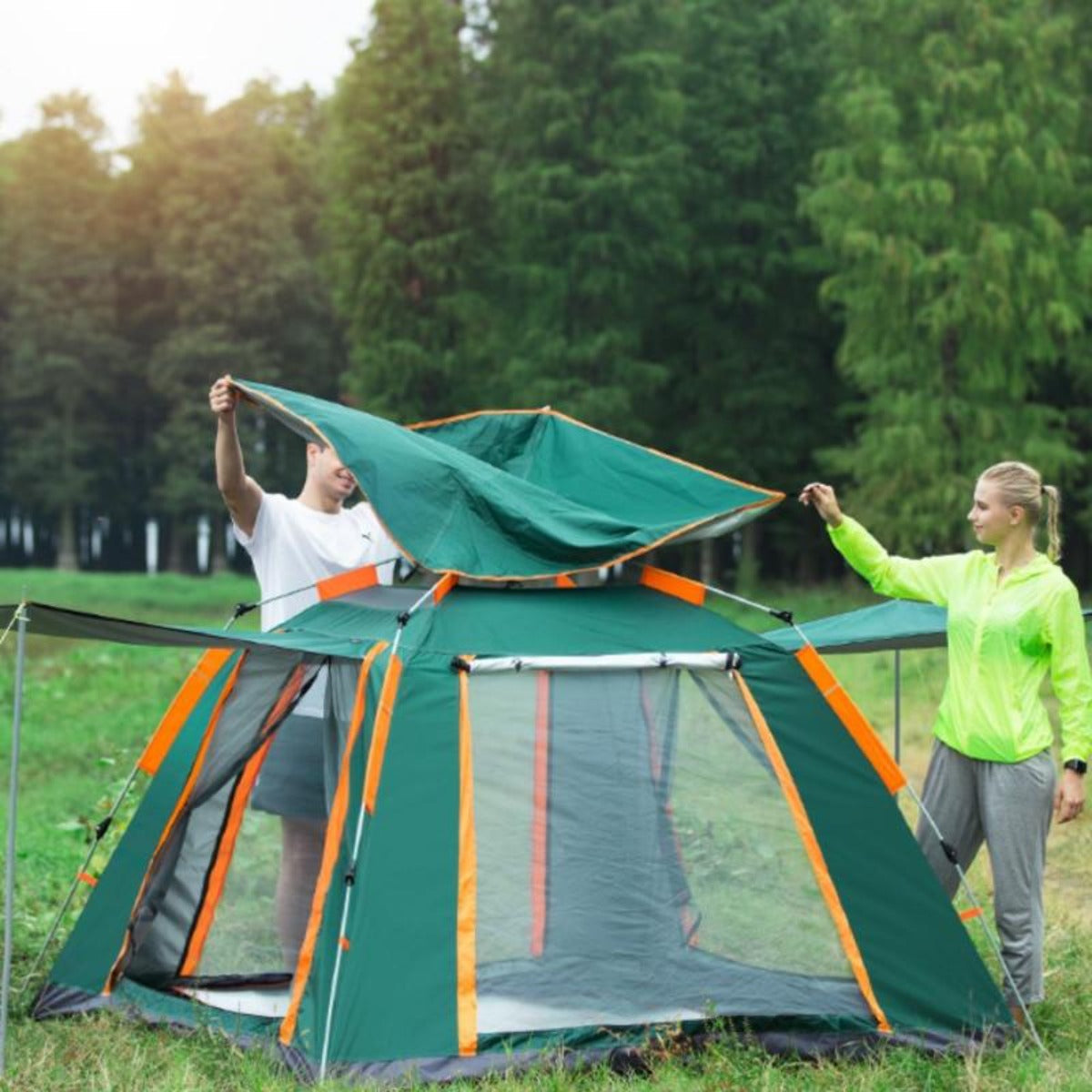 UV-Resistant Waterproof Camping Tent - Spacious Double Layer Design