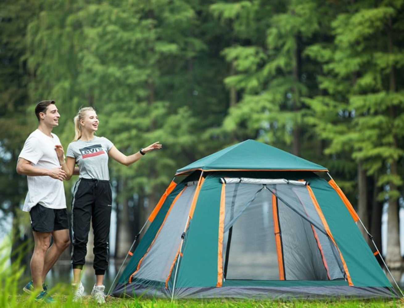 UV-Resistant Waterproof Camping Tent - Spacious Double Layer Design