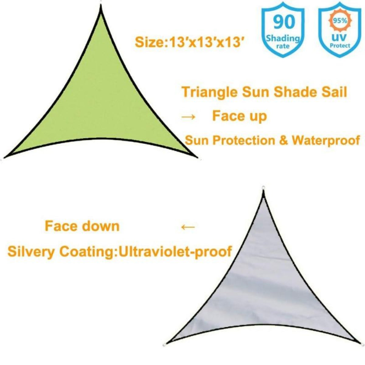 Waterproof Outdoor Canopy Shade Cover - 9ft x 9ft