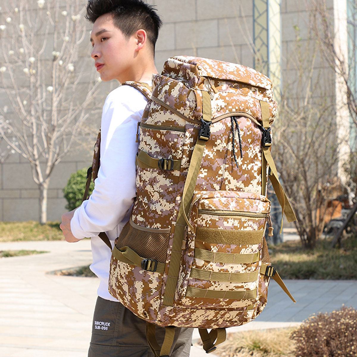 Water-Resistant Military Backpack for Outdoor Camping, 70L