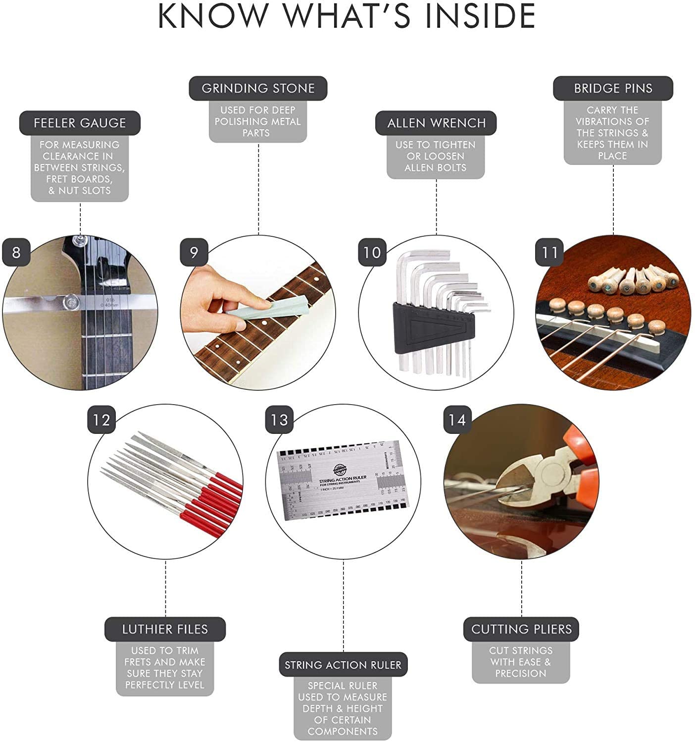 45-Piece Set of Tool Kit for Guitar Repair