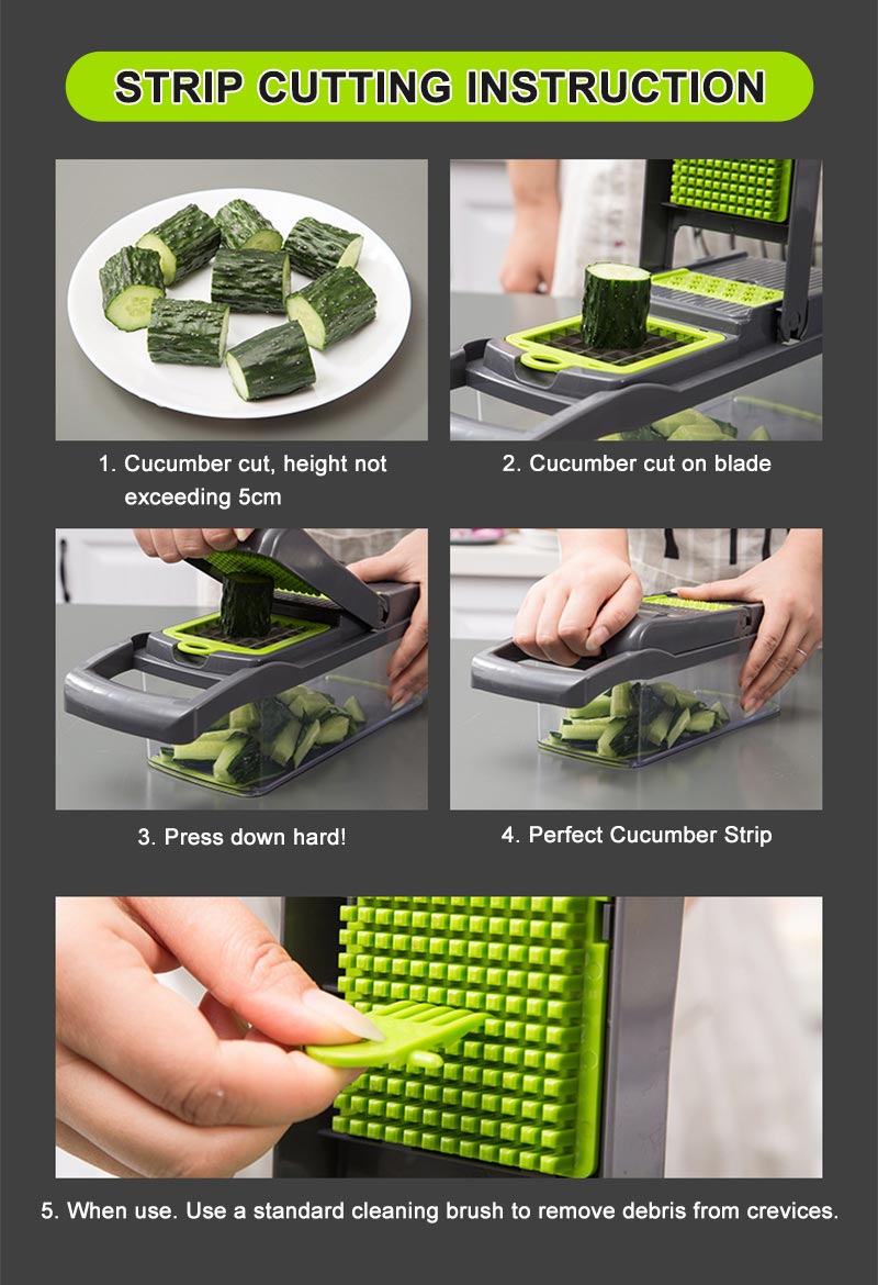 Vegetable and Fruit Slicer with Multi-Purpose Functionality and Convenient Food Storage