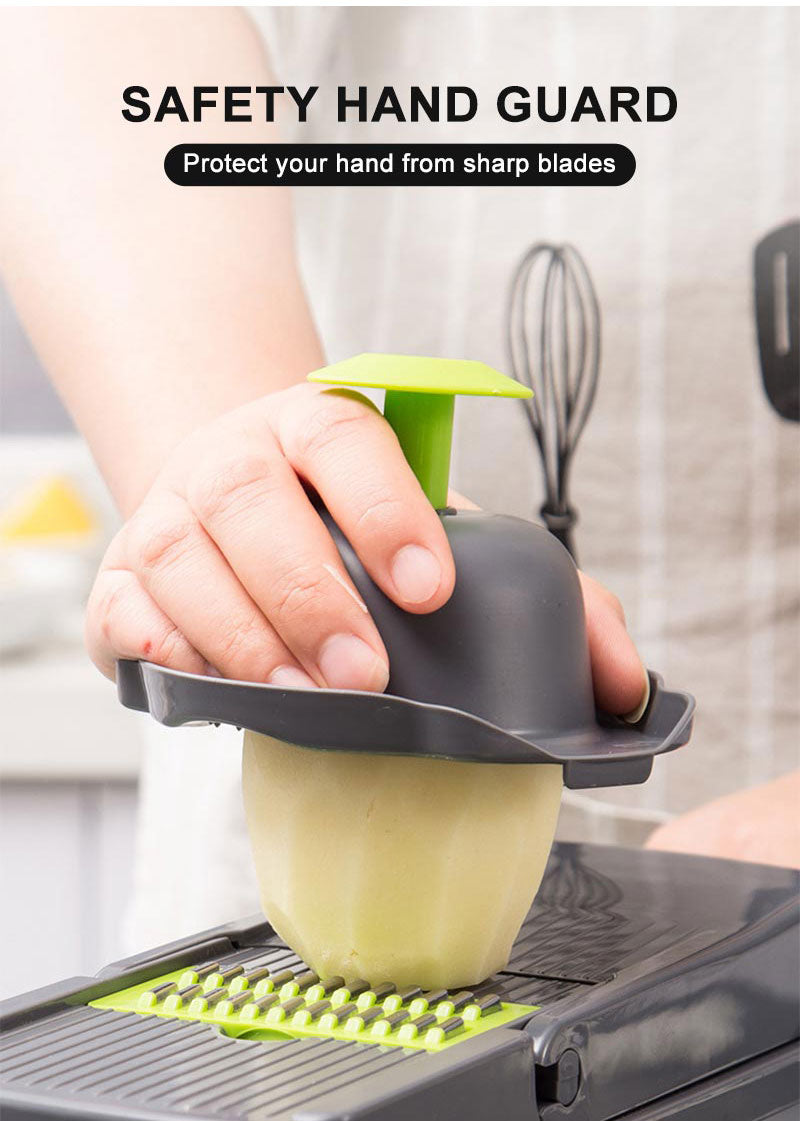 Vegetable and Fruit Slicer with Multi-Purpose Functionality and Convenient Food Storage