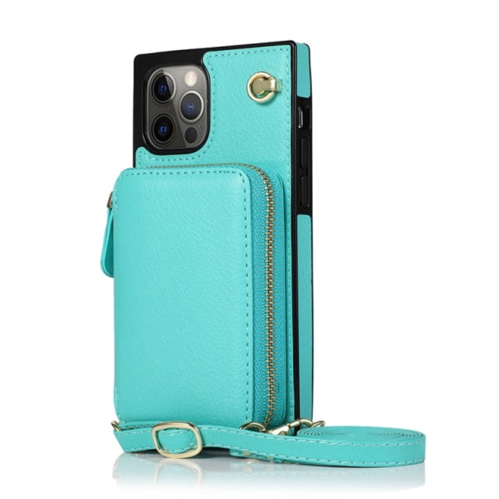 Adjustable Crossbody Strap Zippered Wallet Case for iPhone - Ensuring Clarity and Distinction from the Original Product