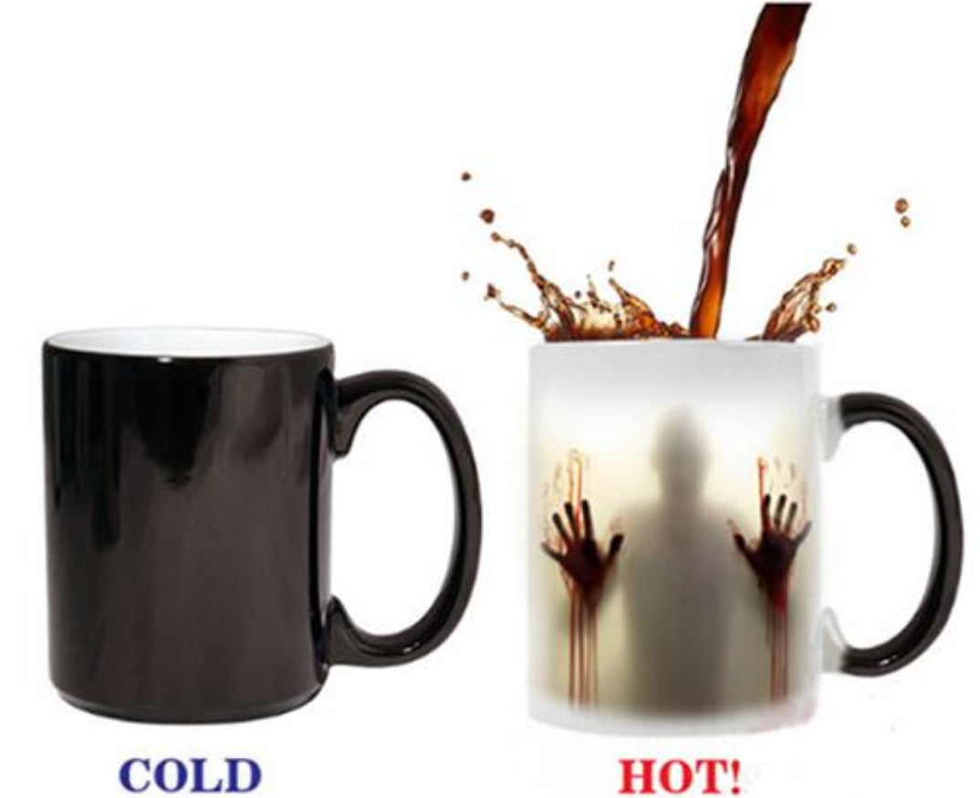 Ceramic Mug with Enchanting Zombie Image Transformation