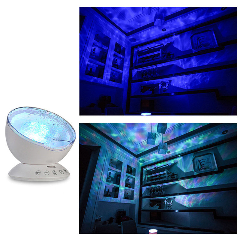 LED Ocean Wave Projector Speaker with Remote Control - High-Quality