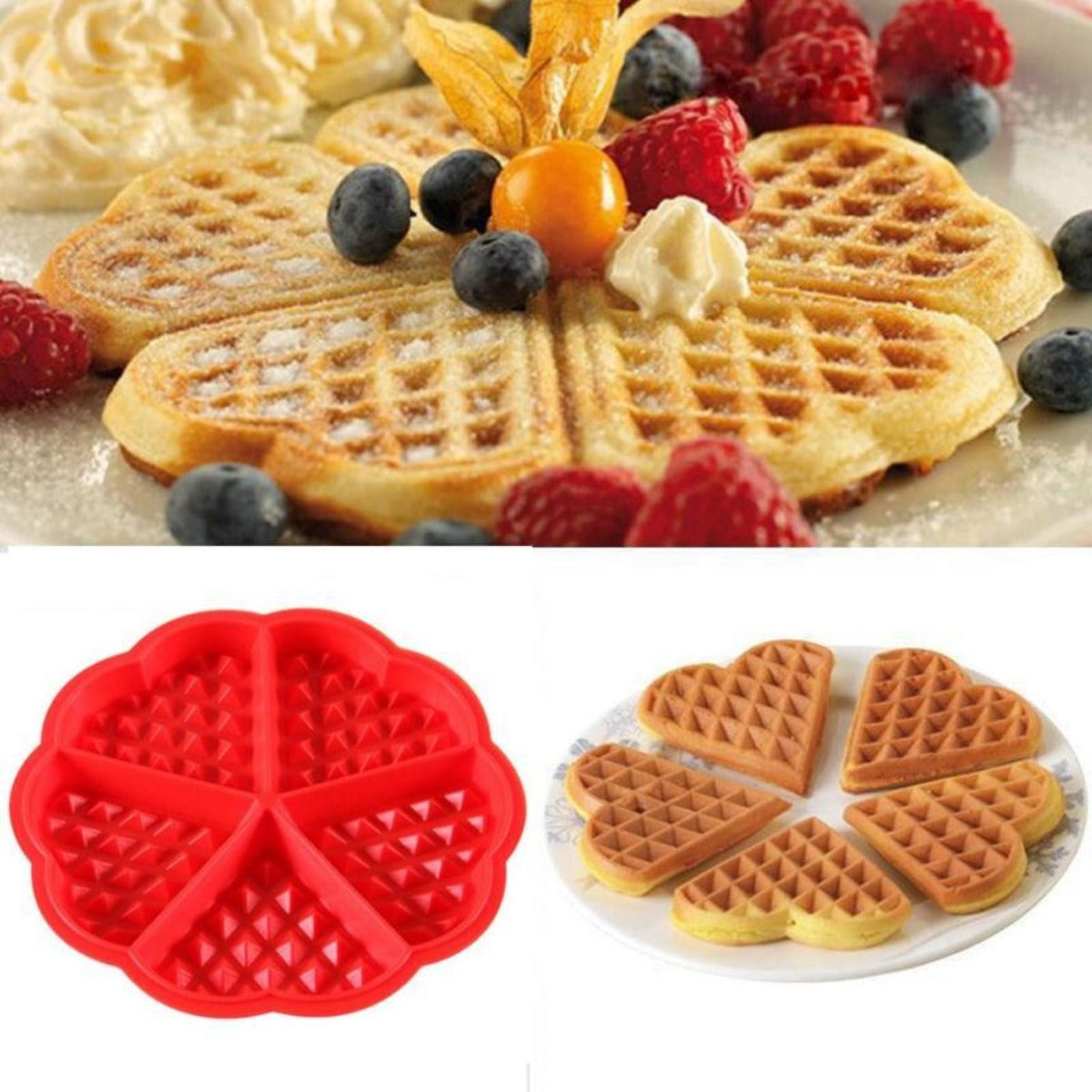 3-Piece Set of Mini Round Pancake and Waffle Molds