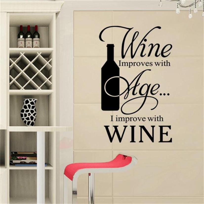 Wine Themed Wall Stickers for Home Decor - Set of 5 Pieces