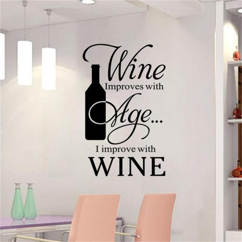 Wine Themed Wall Stickers for Home Decor - Set of 5 Pieces