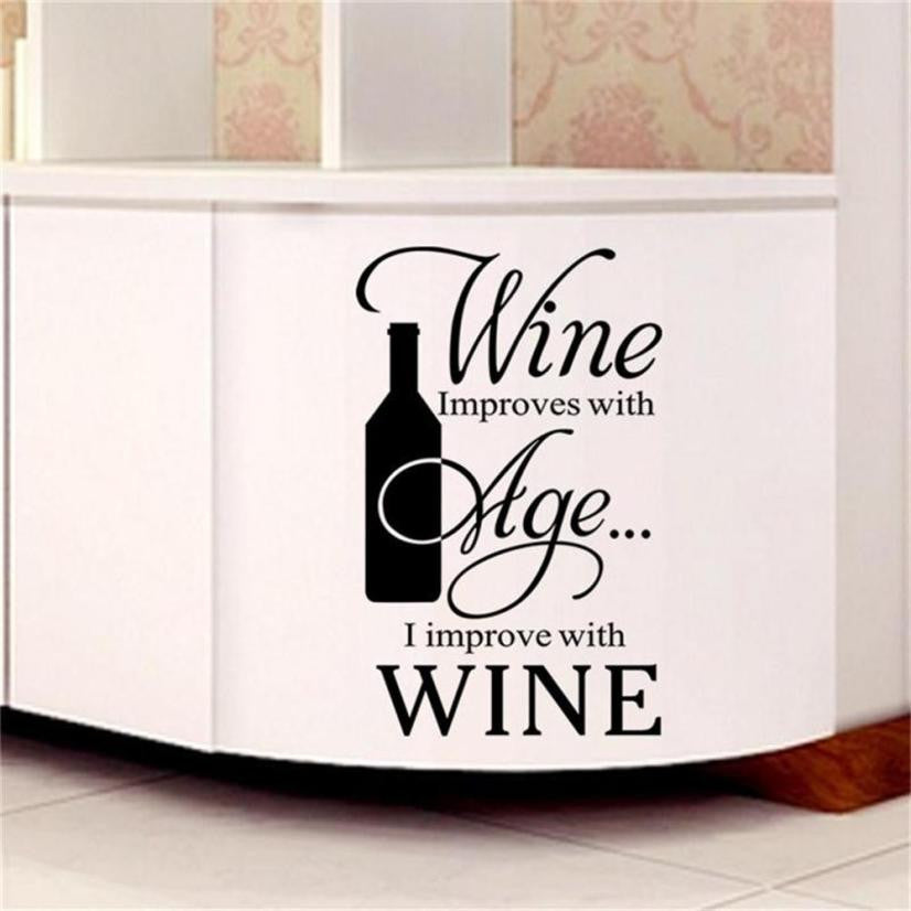 Wine Themed Wall Stickers for Home Decor - Set of 5 Pieces