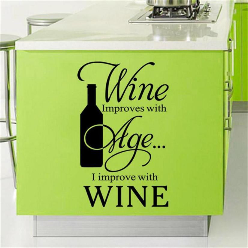 Wine Themed Wall Stickers for Home Decor - Set of 5 Pieces
