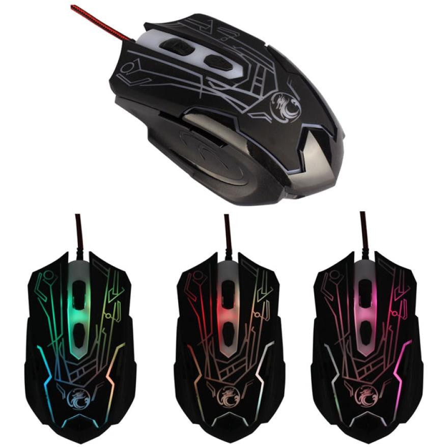 6-Button Optical USB Mouse for Gaming and Productivity on Laptop or PC with 2000DPI