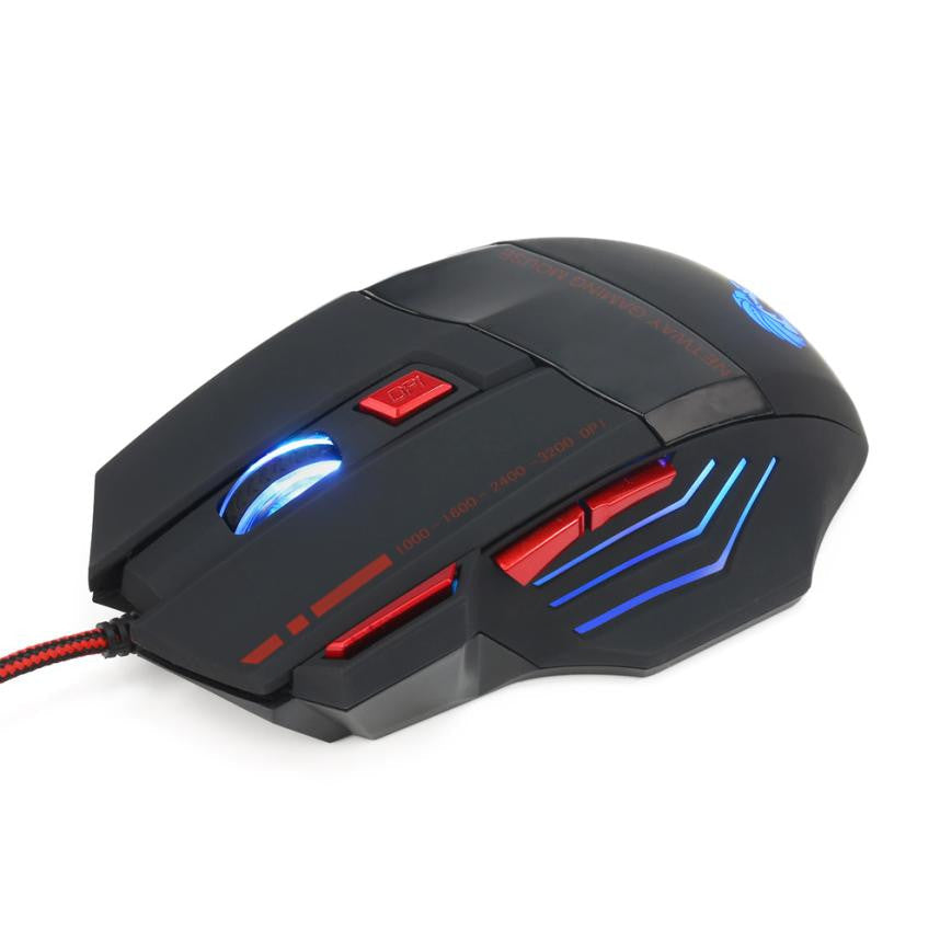 Wholesale USB Optical Wired Gaming Mouse with 7 Buttons and 3200DPI