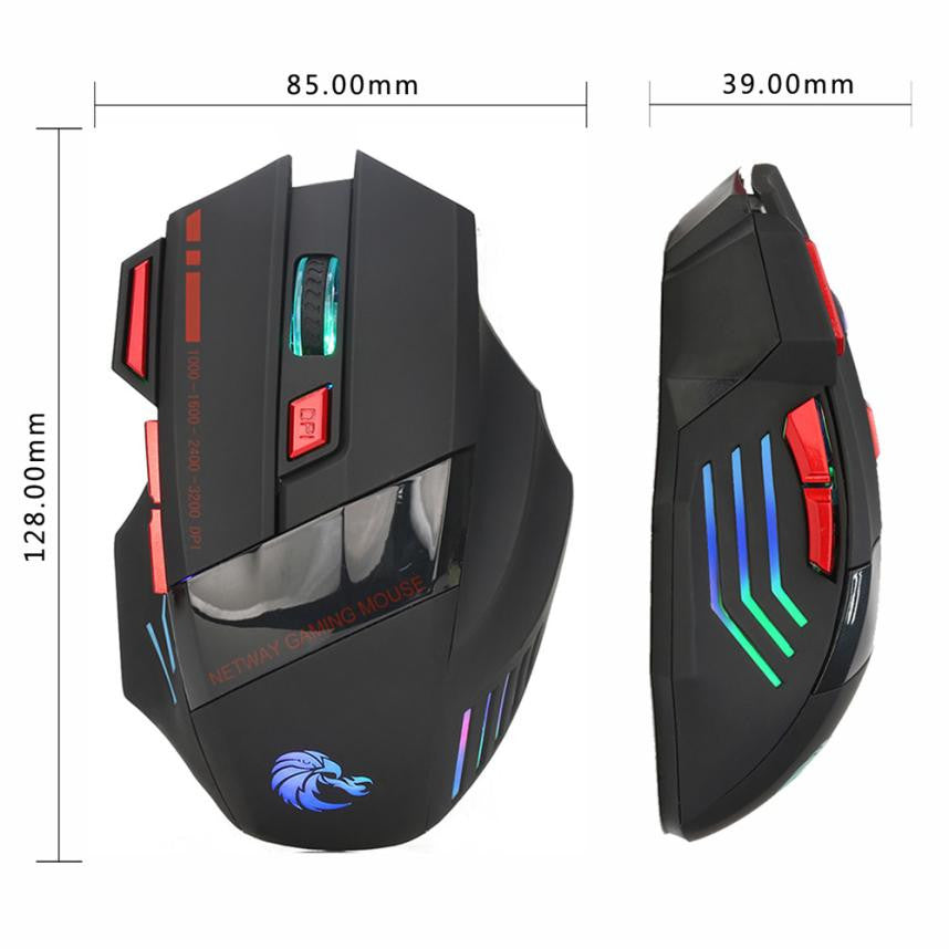 Wholesale USB Optical Wired Gaming Mouse with 7 Buttons and 3200DPI