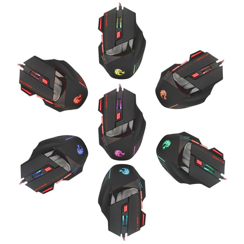 Wholesale USB Optical Wired Gaming Mouse with 7 Buttons and 3200DPI