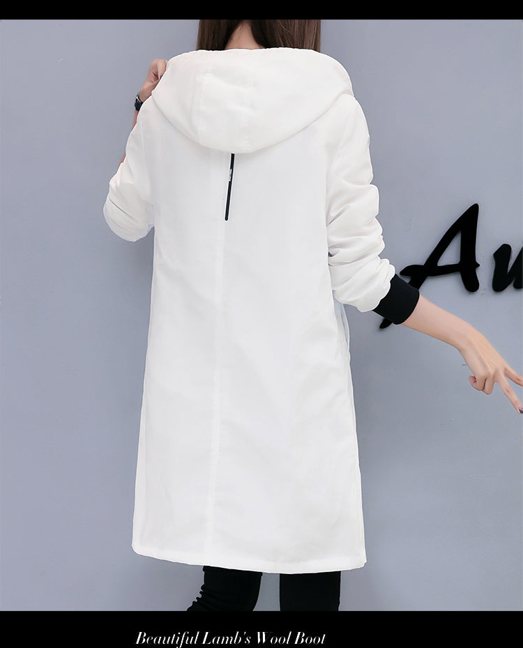 Casual Zip-Up Hooded Jacket for Women in Black