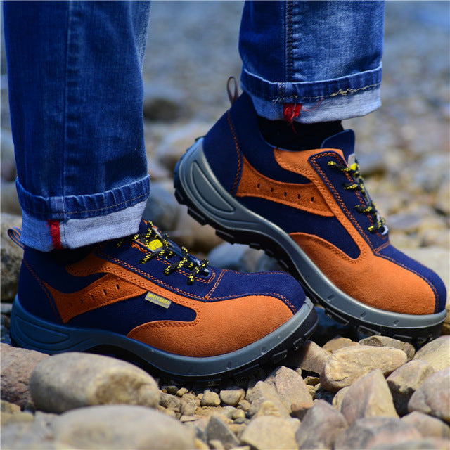 Anti-Skid Mens Steel Toe Work Shoes with Puncture Resistance