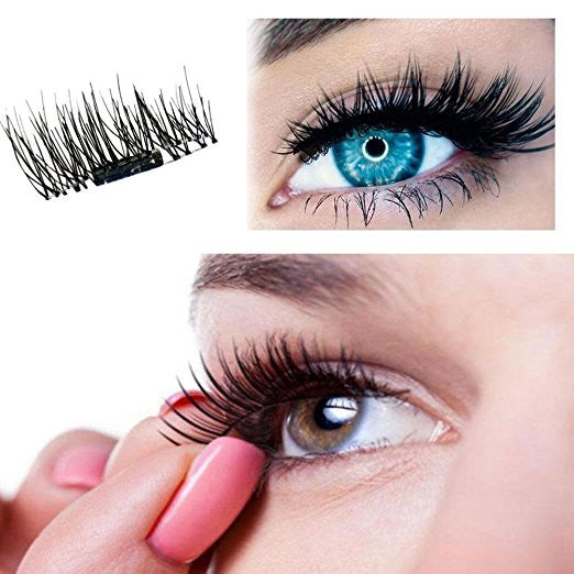 Two Sets of Magnetic False Eyelashes for Repeated Use in 3D Look