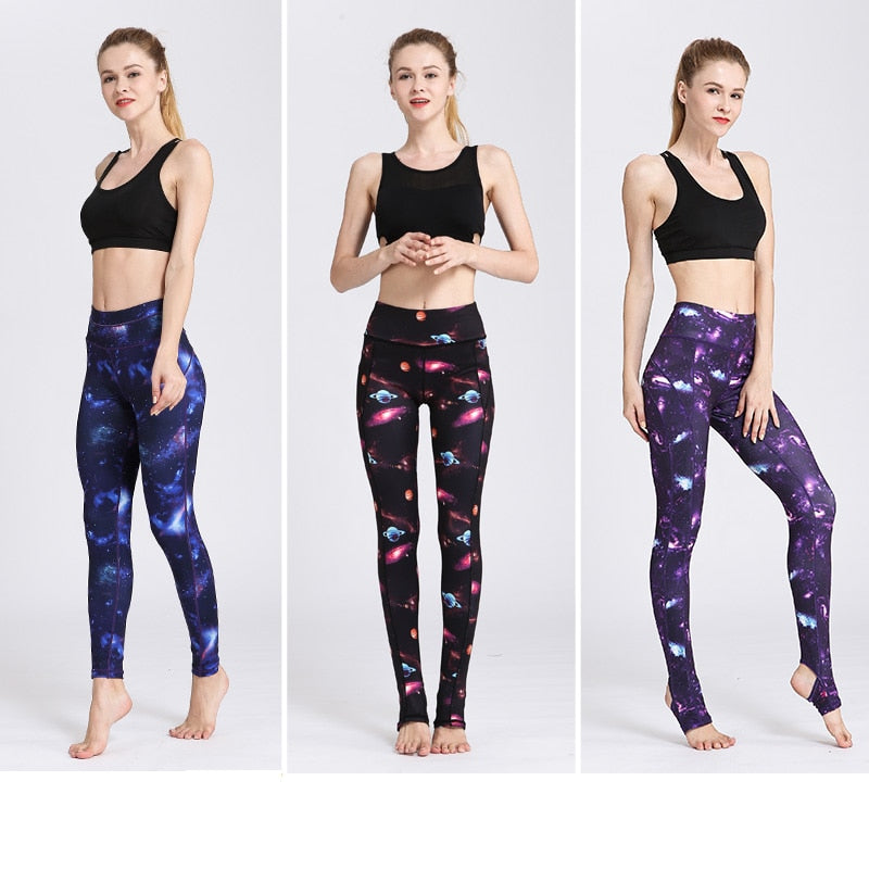 Yoga Leggings with Cosmic Design