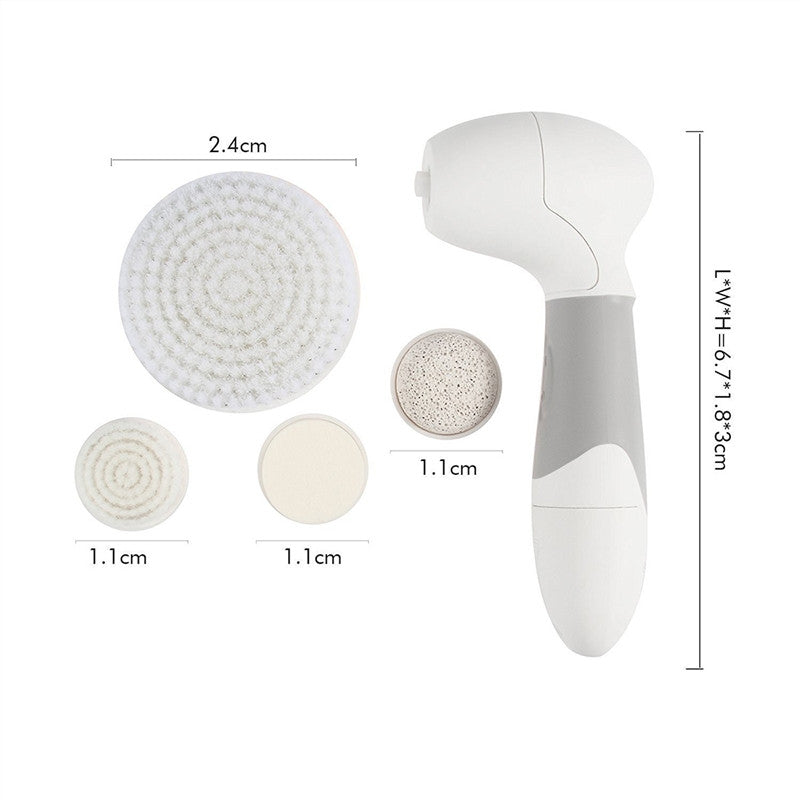 Water-Resistant 4-in-1 Portable Versatile Facial Brush Cleanser and Blackhead Extractor