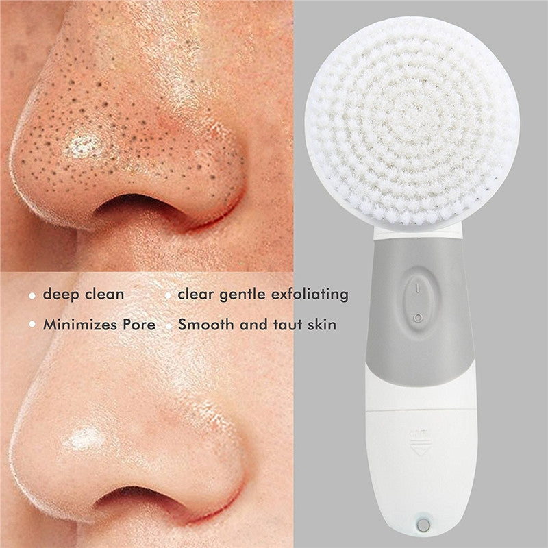 Water-Resistant 4-in-1 Portable Versatile Facial Brush Cleanser and Blackhead Extractor
