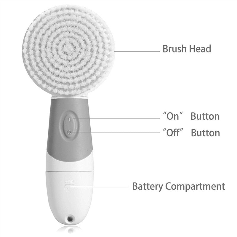 Water-Resistant 4-in-1 Portable Versatile Facial Brush Cleanser and Blackhead Extractor