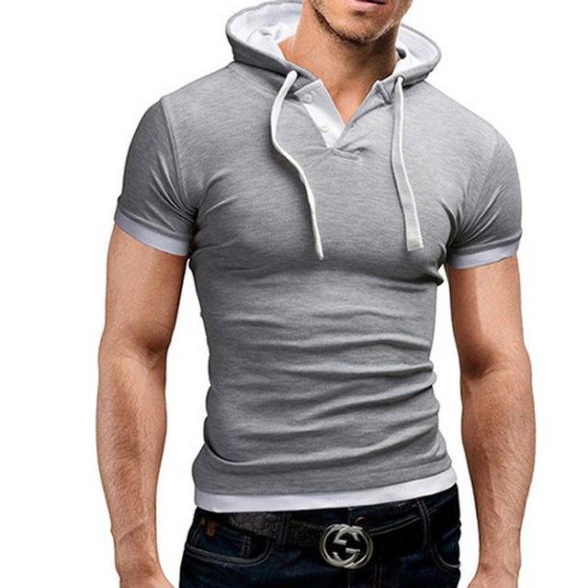 Short Sleeve Hooded Tee for Men