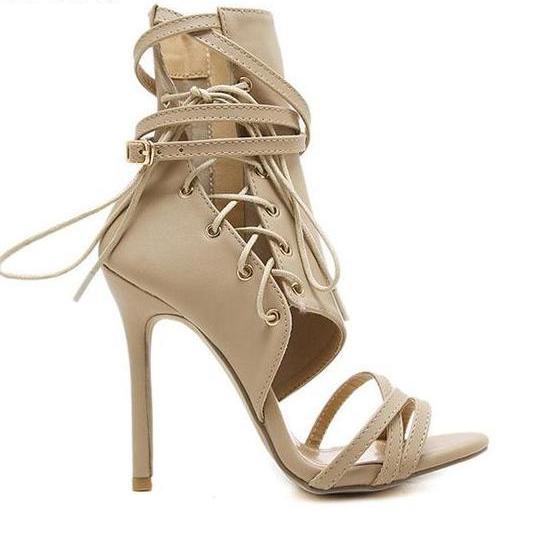 High Heel Sandals with Laces