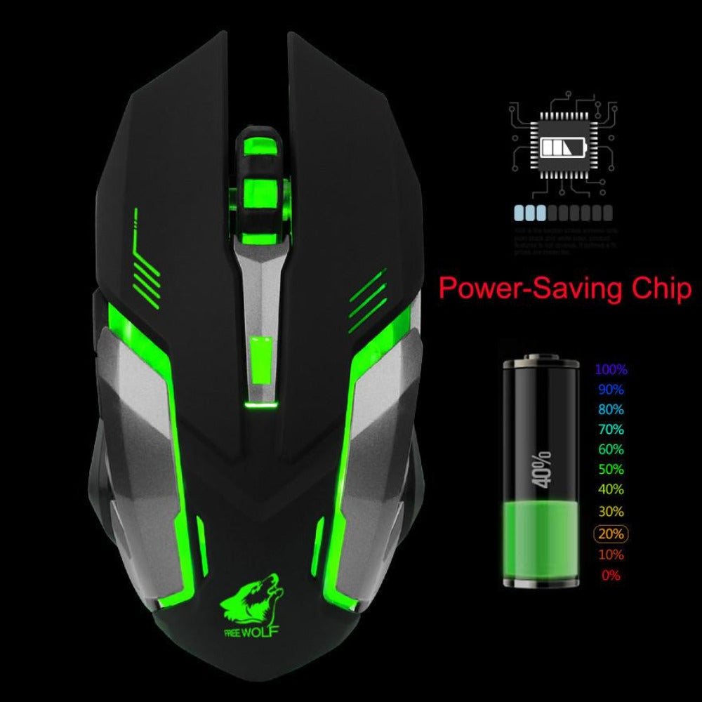 7th Generation Dragon Stealth Wireless Silent LED Backlit USB Optical Gaming Mouse