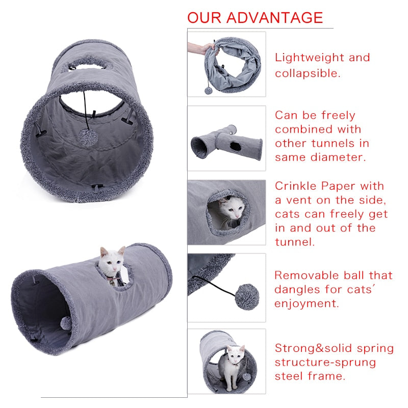 Collapsible Animal Activity Tunnel Kit with Detachable Toy